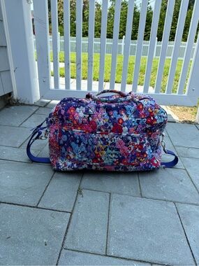 Vera Bradley Purple Quilted Travel Duffel with Multi Accent